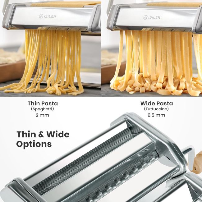 ISILER 3-in-1 manual pasta machine for convenient fresh pasta preparation