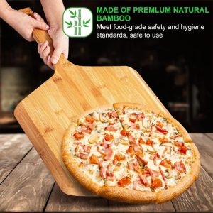 Affordable LX LERMX wooden pizza peel with smooth bamboo surface for bread and baking