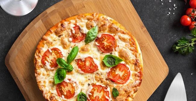 LX LERMX bamboo pizza peel and cutting board for transferring and slicing homemade pizza
