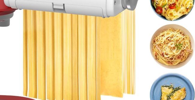 NEWSETS 3-in-1 Pasta Maker Attachment roller and cutter
