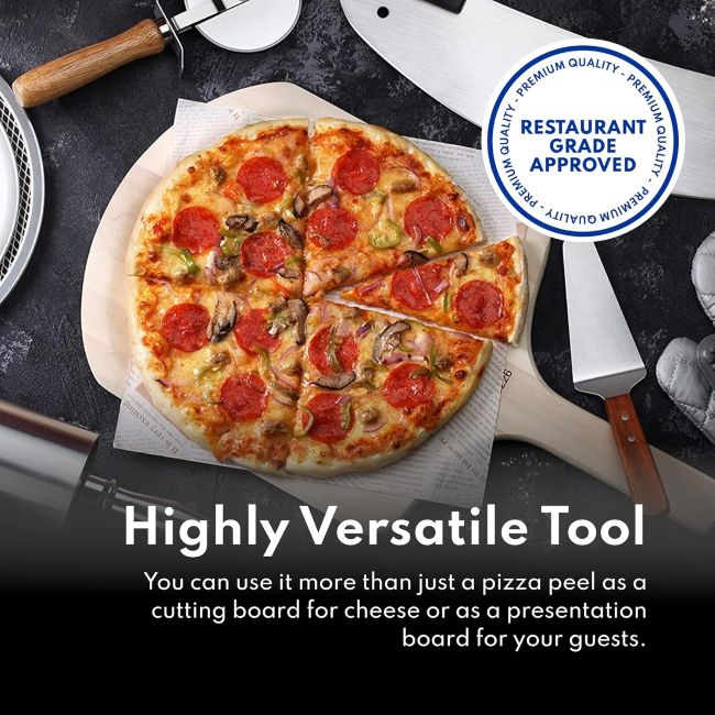 Affordable New Star Foodservice restaurant-grade wooden pizza paddle with smooth surface