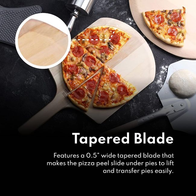 New Star Foodservice 16-inch pizza peel used for baking, serving, and handling pizzas at home