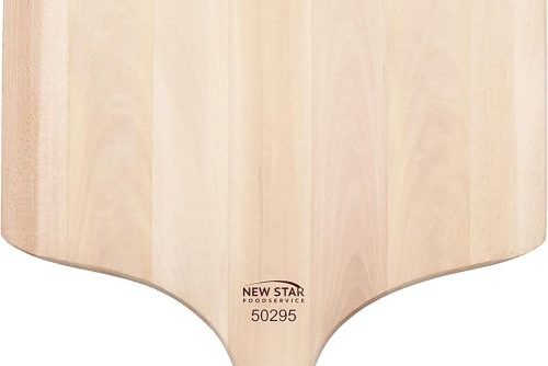 New Star Foodservice 16-inch wooden pizza peel for transferring homemade pizzas from oven to table