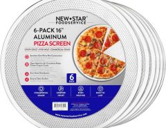 New Star Foodservice aluminum pizza screen with seamless design for even baking