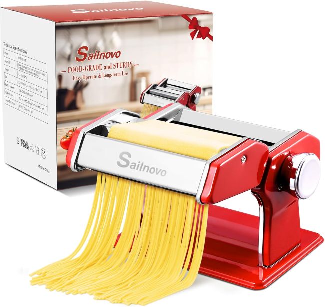 Affordable Sailnovo manual pasta machine for homemade fresh pasta
