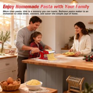 Sailnovo pasta roller and cutter for preparing spaghetti, fettuccine, and lasagna