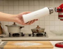Fresh pasta dough passing through Antree pasta roller